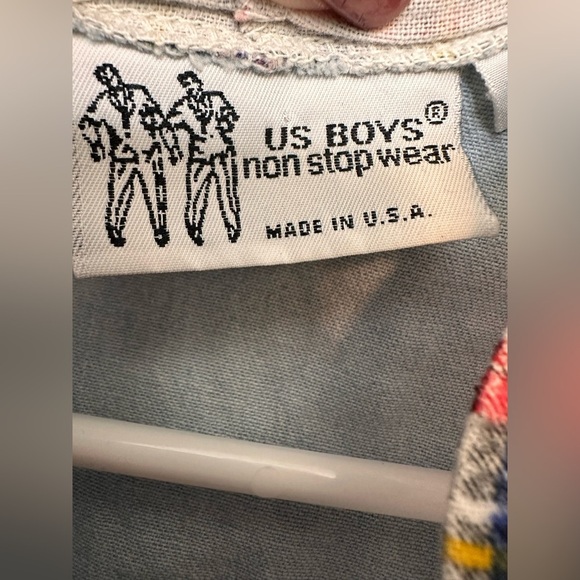 Vintage US Boys Women’s Plaid Sleeve Denim Hoodie - Picture 7 of 9